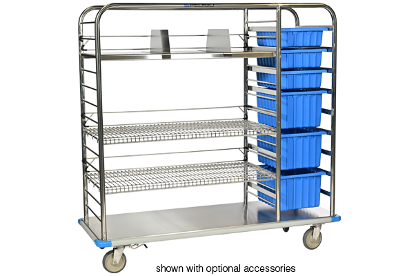 Combination Tote Box/Supply Cart, Large, With Tote Boxes, 66-5/8"W x 26-1/8"D x 65-1/2"H - Pedigo CDS-378