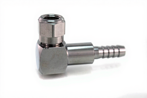 90º Swivel Adaptor, 1/8" NPT Female to 1/4" HB - Bay Corp FPT-24-90S