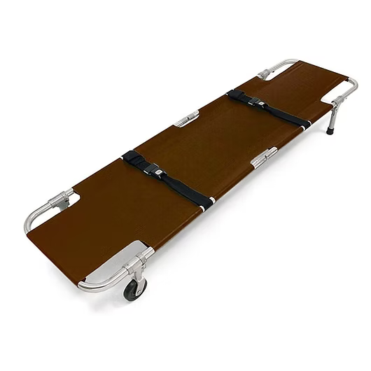 Junkin Safety JSA-602-M, Folding Stretcher with Wheels, Brown Canvas Cover