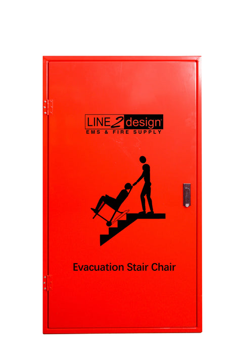 Evacuation Stair Chair Metal Wall Storage Cabinet, Red - Line2Design 70001-R