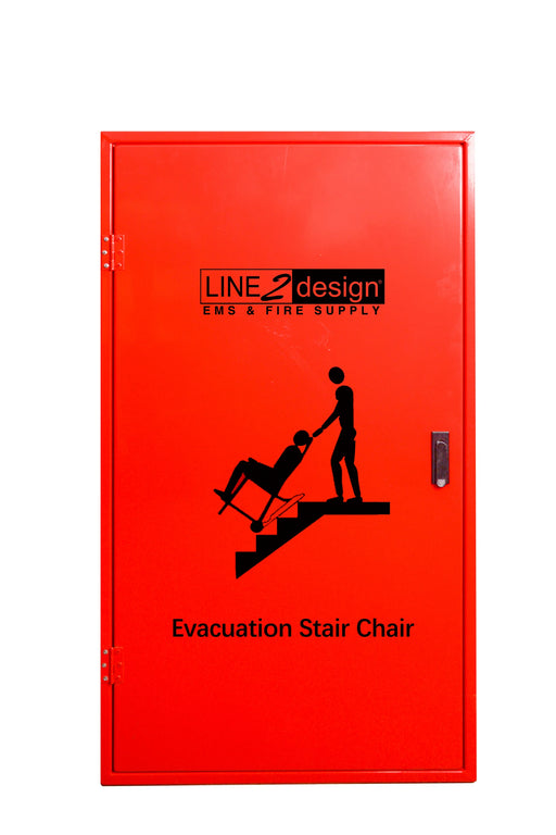 Evacuation Stair Chair Metal Wall Storage Cabinet, Red - Line2Design 70001-R