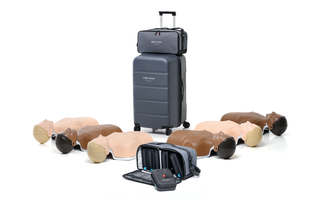 Kit includes: Little Anne 6 Pack (3 Light & 3 Dark), AED Trainer 3 Pack x 2, AED Trainer Case - Laerdal 135-197-C-KIT