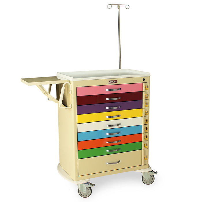 9 Drawer Pediatric Cart (Tall Cabinet) with 8-3" and 1-6" Drawers. 9 Separated - Harloff MDS3030B09PED-EMG