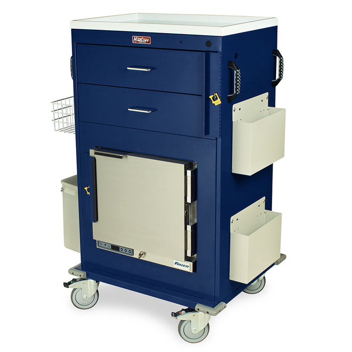 Premium Medium Malignant Hyperthermia Cart with Lab Quality FOLLETT #REF1 1.0 cu ft Refrigerator - Harloff MH5216B
