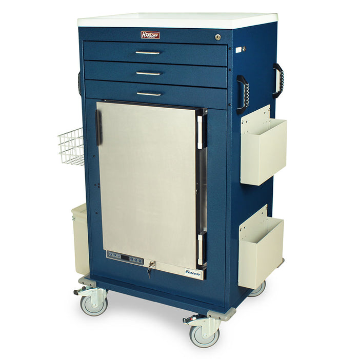 Premium Large Malignant Hyperthermia Cart with Lab Quality FOLLETT #REF2 1.8 cu ft Refrigerator - Harloff MH5300K
