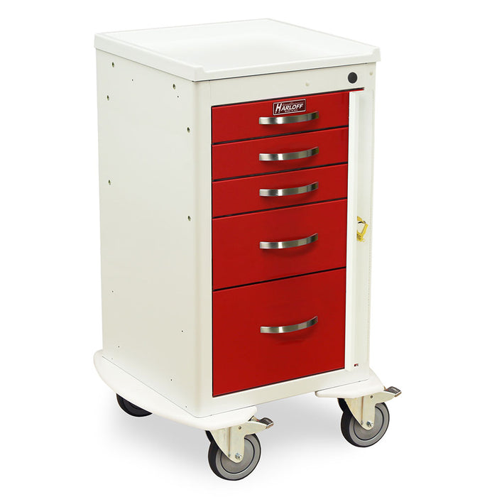 A-Series Aluminum Cart - Mini Width Short Cabinet with 24" of Vertical Drawer Space - Harloff MPA1824B05