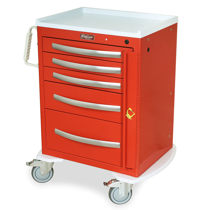 A-Series Aluminum Cart - Medium Width Short Cabinet with 24" of Vertical Drawer Space - Harloff MPA2424B05