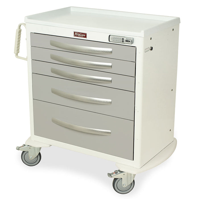 A-Series Aluminum Cart - Standard Width Short Cabinet with 24" of Vertical Drawer Space - Harloff MPA3024E05