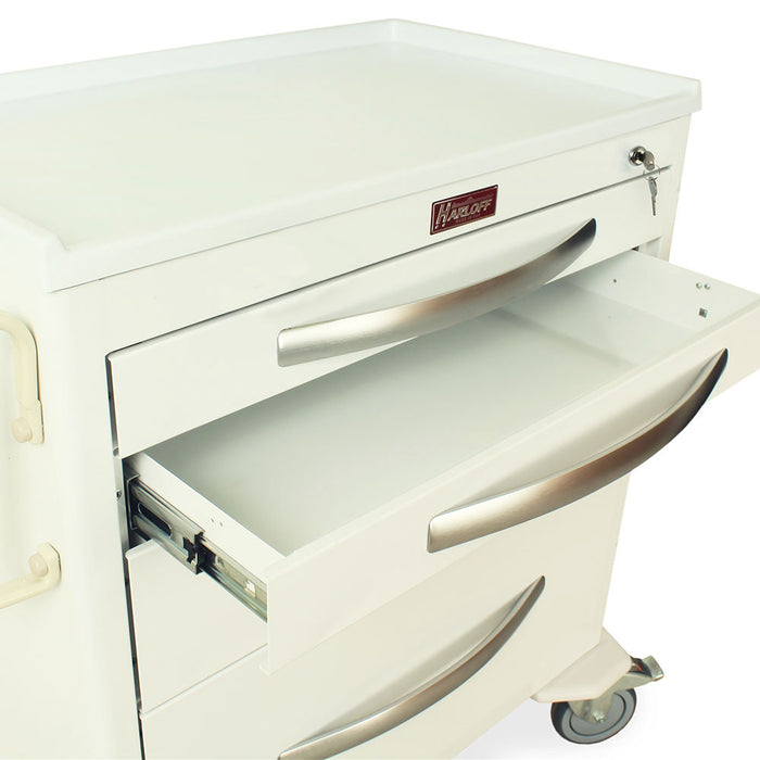 A-Series Aluminum Cart - Standard Width Short Cabinet with 24" of Vertical Drawer Space - Harloff MPA3024K05