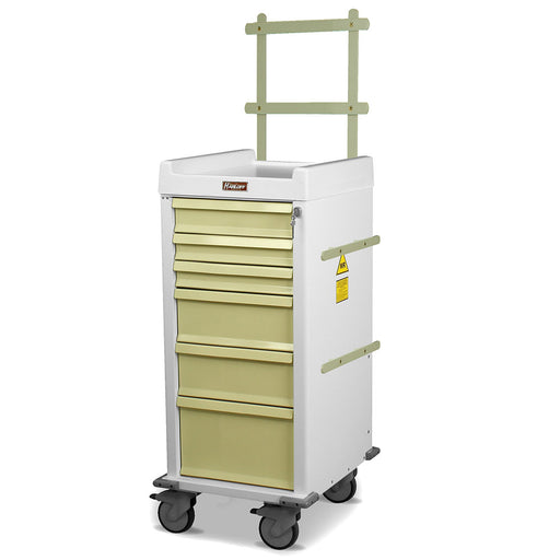 Narrow Body MR-Conditional 6 Drawer Anesthesia Cart - Harloff MRN6K-MAN