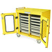 Double Column Half Height Mobile Cabinet  with Key Locking door with tempered glass window insert - Harloff MSPM42-00GK - 2