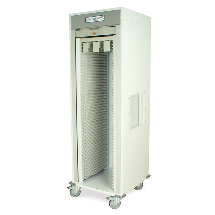 Single Column Mobile Cabinet with Key Locking Tambour Door - Harloff MSPM81-00TK