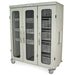 Triple Column Mobile Cabinet with Key Locking Doors (3) with tempered glass inserts - Harloff MSPM83-00GK - 1