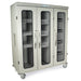 Triple Column Mobile Cabinet with Key Locking Doors (3) with tempered glass inserts - Harloff MSPM83-00GK - 2