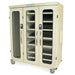 Triple Column Mobile Cabinet with three (3) Doors with tempered glass inserts - Harloff MSPM83-L0GEK - 1