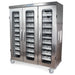Stainless Steel Triple Column Mobile Cabinet with Key Locking Doors (3) with tempered glass inserts - Harloff MSSM83-00GK - 1
