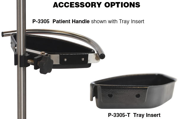 Infusion Pump Stand, 5-Leg Base, With 8-Hook Rake Top. Powder coated pink with ribbon cutout. - Pedigo P-1095-8