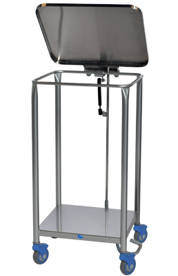 Rectangular Linen Hamper, Stainless Steel With Quiet-Close Hydraulically Dampened Stainless Steel Lid - Pedigo P-1130-L-SS