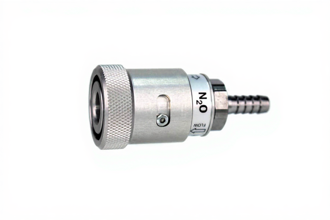 Schrader Female Coupler x 1/4" HB, N2O - Bay Corp SCF-04-17