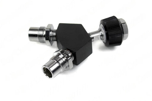 DISS Y-Block, HT Nut Female Inlet x DISS Male Outlets, N2 - Bay Corp YO-112