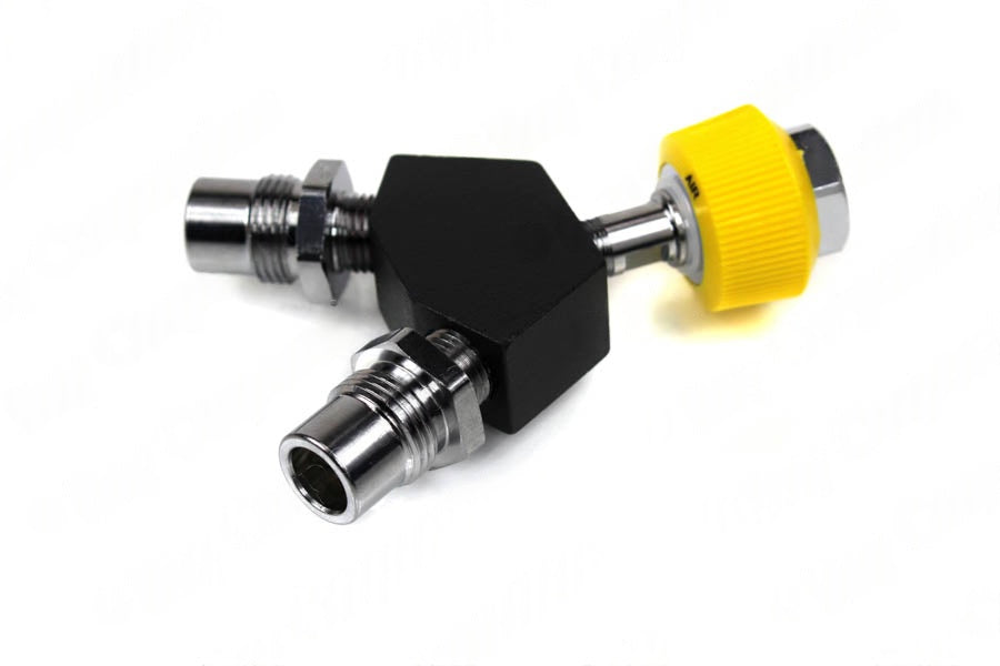 DISS Y-Block, HT Nut Female Inlet x DISS DV Outlets, Med Air - Bay Corp YO-116DV