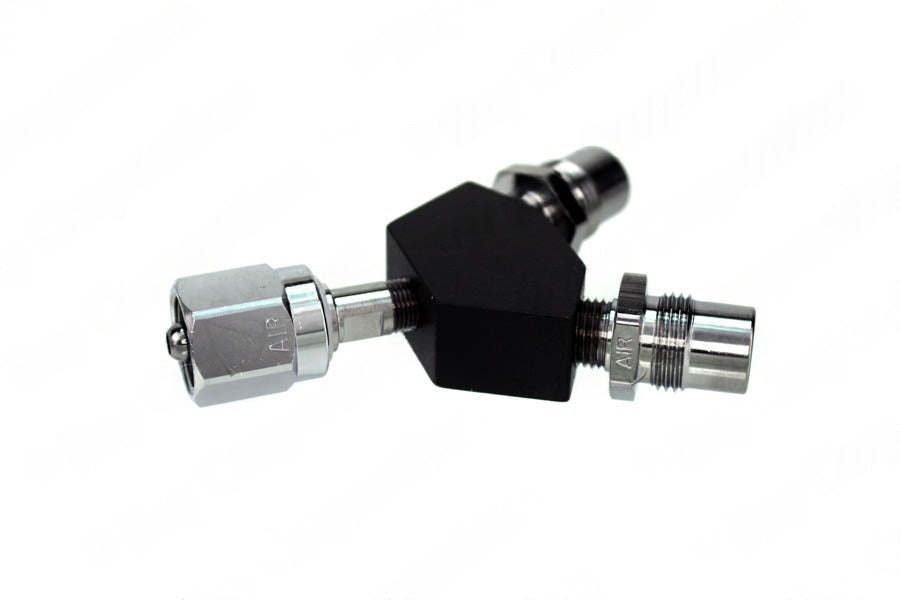 DISS Y-Block, Hex Nut Female Inlet x DISS Male Outlets, Med Air - Bay Corp YO-116X