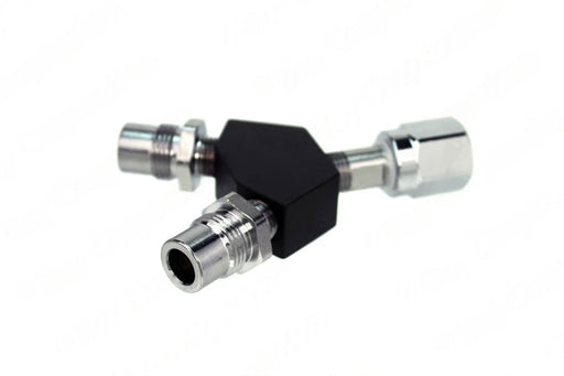 DISS Y-Block, Hex Nut Female Inlet x DISS Male Outlets, VAC - Bay Corp YO-122X