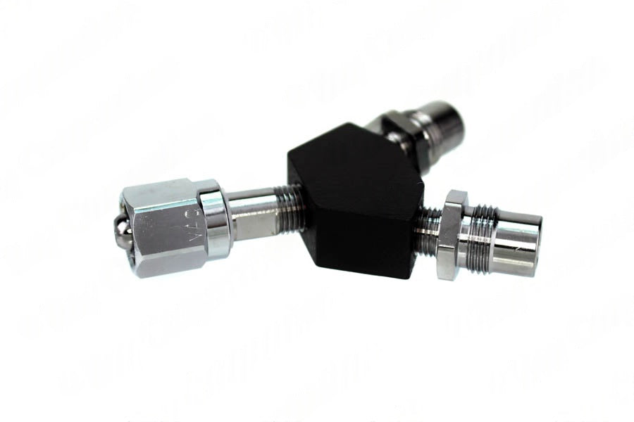 DISS Y-Block, Hex Nut Female Inlet x DISS Male Outlets, VAC - Bay Corp YO-122X