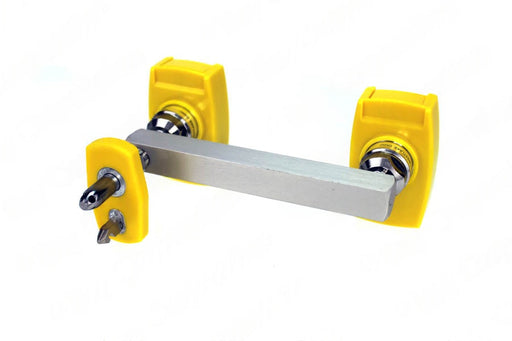 Chemetron Y-Block, Male QC Inlet-Right x Female Coupler Outlets, Med Air - Bay Corp YO-CMR16