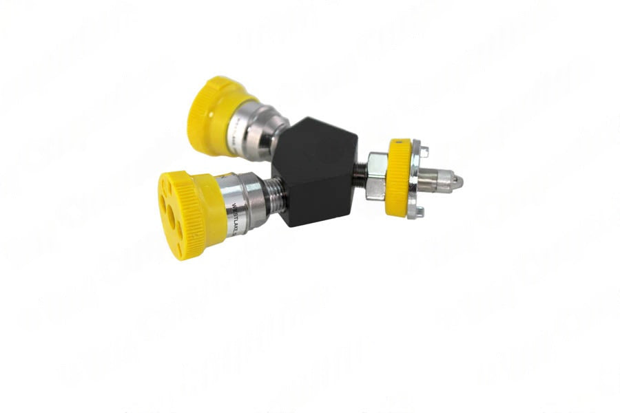Ohmeda Y-Block, Male QC Inlet x Female Coupler Outlets, Med Air - Bay Corp YO-OH16
