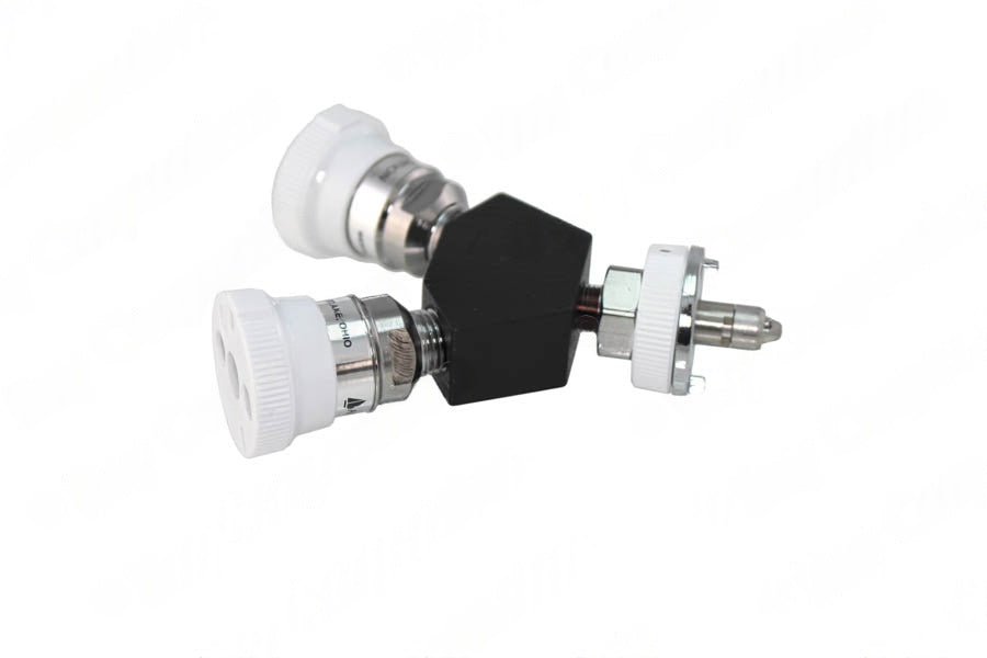 Ohmeda Y-Block, Male QC Inlet x Female Coupler Outlets, VAC - Bay Corp YO-OH22