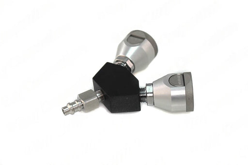 Puritan Y-Block, Male QC Inlet x Female Coupler Outlets, VAC - Bay Corp YO-PQ22