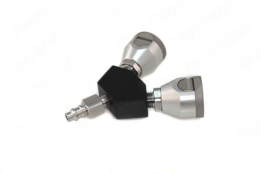 Puritan Y-Block, Male QC Inlet x Female Coupler Outlets, VAC - Bay Corp YO-PQ22