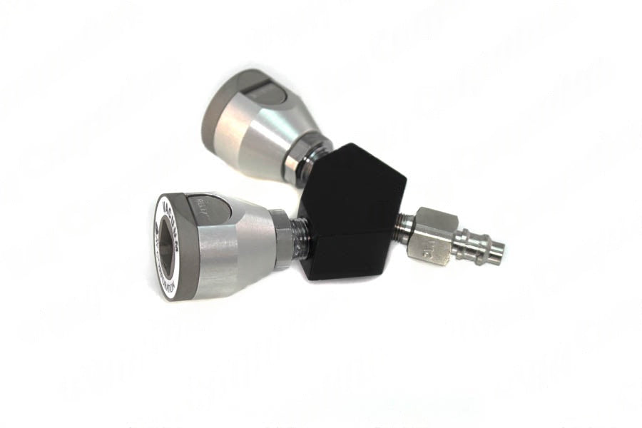 Puritan Y-Block, Male QC Inlet x Female Coupler Outlets, VAC - Bay Corp YO-PQ22