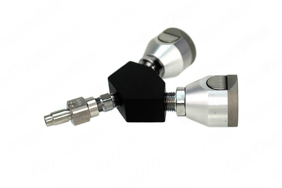 Puritan Y-Block, Male QC Inlet x Female Coupler Outlets, WAGD - Bay Corp YO-PQEV