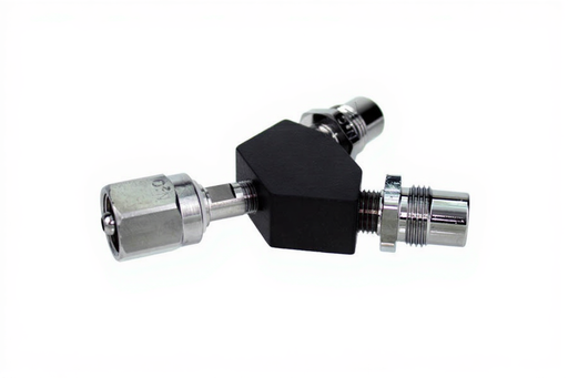 DISS Y-Block, Hex Nut Female Inlet x DISS Male Outlets, N2O - Bay Corp YO-104X