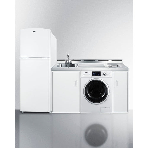 Summit ACKSPWD861G 86" Wide All-In-One Kitchenette with Washer/Dryer Combo