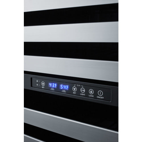 Summit SWCDAF24PNR 24" Wide Combination Dual-Zone Wine Cellar and 2-Drawer All-Freezer (Panels Not Included)