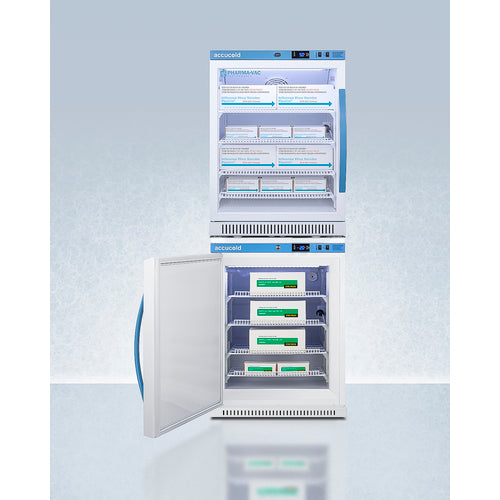 Accucold ARG6PV-AFZ5PVBIADASTACKLHD 24" Wide Performance Series All-Refrigerator/All-Freezer Combination