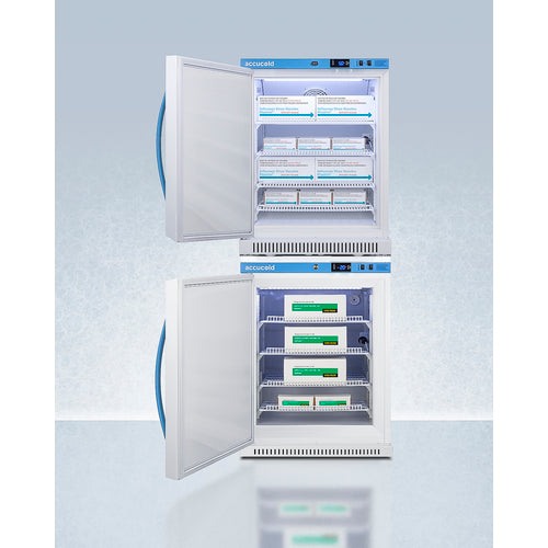 Accucold ARS6PV-AFZ5PVBIADASTACKLHD 24" Wide Performance Series All-Refrigerator/All-Freezer Combination