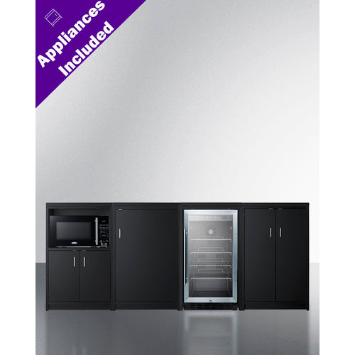 Summit CWSUITE85G 85" Wide Casework Suite with Beverage Center and Microwave, ADA Height