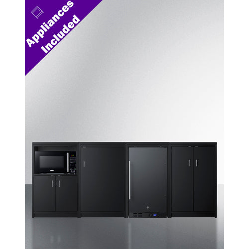 Summit CWSUITE85R 85" Wide Casework Suite with Refrigerator and Microwave, ADA Height