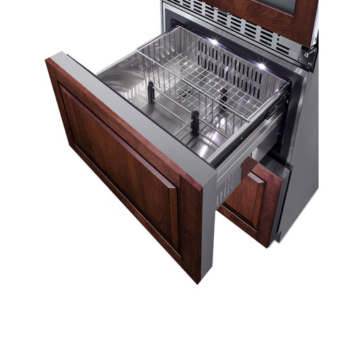 Summit SWCDAF24PNR 24" Wide Combination Dual-Zone Wine Cellar and 2-Drawer All-Freezer (Panels Not Included)