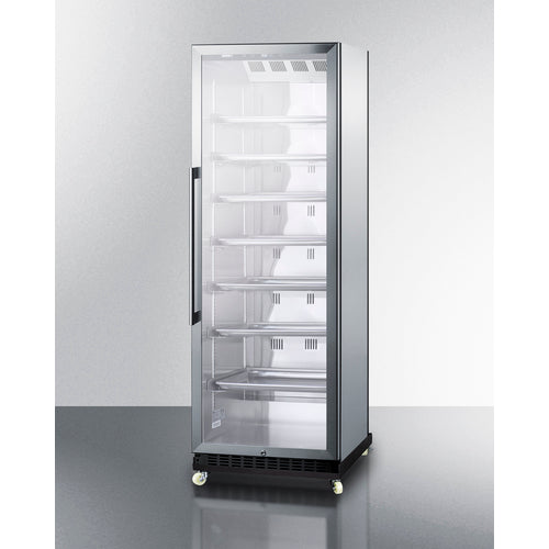Summit SCR1401RICSS 24" Wide Mini Reach-In Beverage Center with Dolly