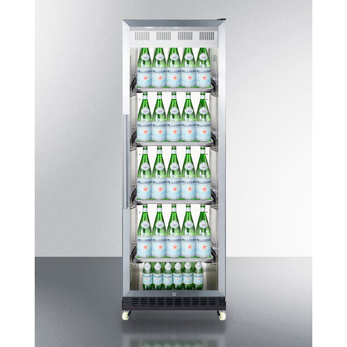 Summit SCR1401RICSS 24" Wide Mini Reach-In Beverage Center with Dolly