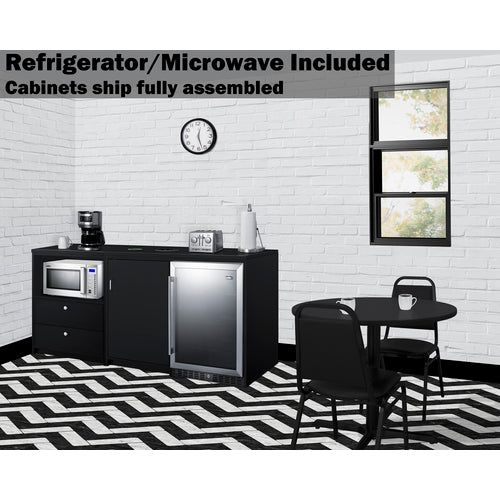 Summit CWSUITE74G 74" Wide Casework Suite with Beverage Center and Microwave, ADA Height