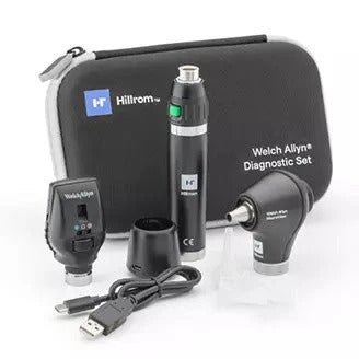 Welch Allyn 3.5V Diagnostic Set with Coaxial LED Ophthalmoscope, MacroView Basic LED Otoscope, one Lithium Ion Rechargeable Power Handle, and Hard Case