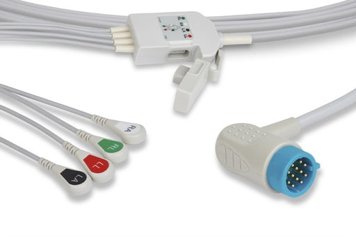 10028 Medtronic - Physio Control Compatible ECG Trunk Cable. 10 (4 Attached, Snap) Leads