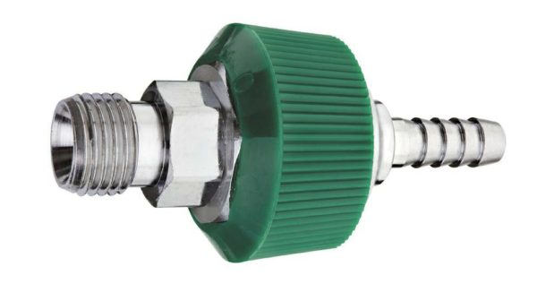 Body Adapter, DISS with Hand-Tight Oxygen (O2) to 1/4″ Barb – BAY-1241-17HT - NEW
