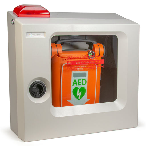Traditional Surface-Mount AED Wall Cabinet with Alarm & Strobe Light - Cardiac Science 180-2021-001